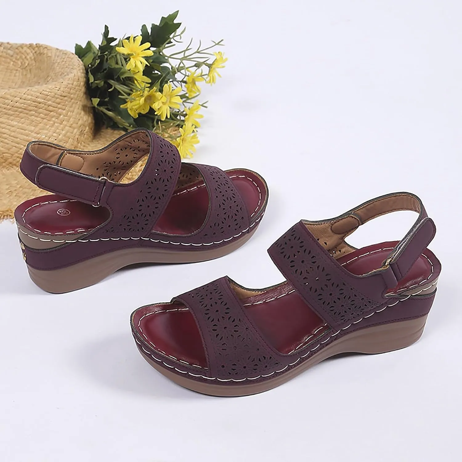 Orthopedic Wedge Sandals for Women Dressy 2025,Summer Platform Casual Dress Women Sandal Strappy Low Wedges Sandals Zipper Summer Beach Comfortable Outdoor Sandals Shoes