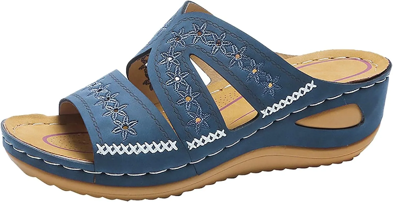 Orthopedic Wedge Sandals for Women Dressy Summer 2025 Comfortable Open Toe Platform Sandal Casual Slip on Beach Shoes