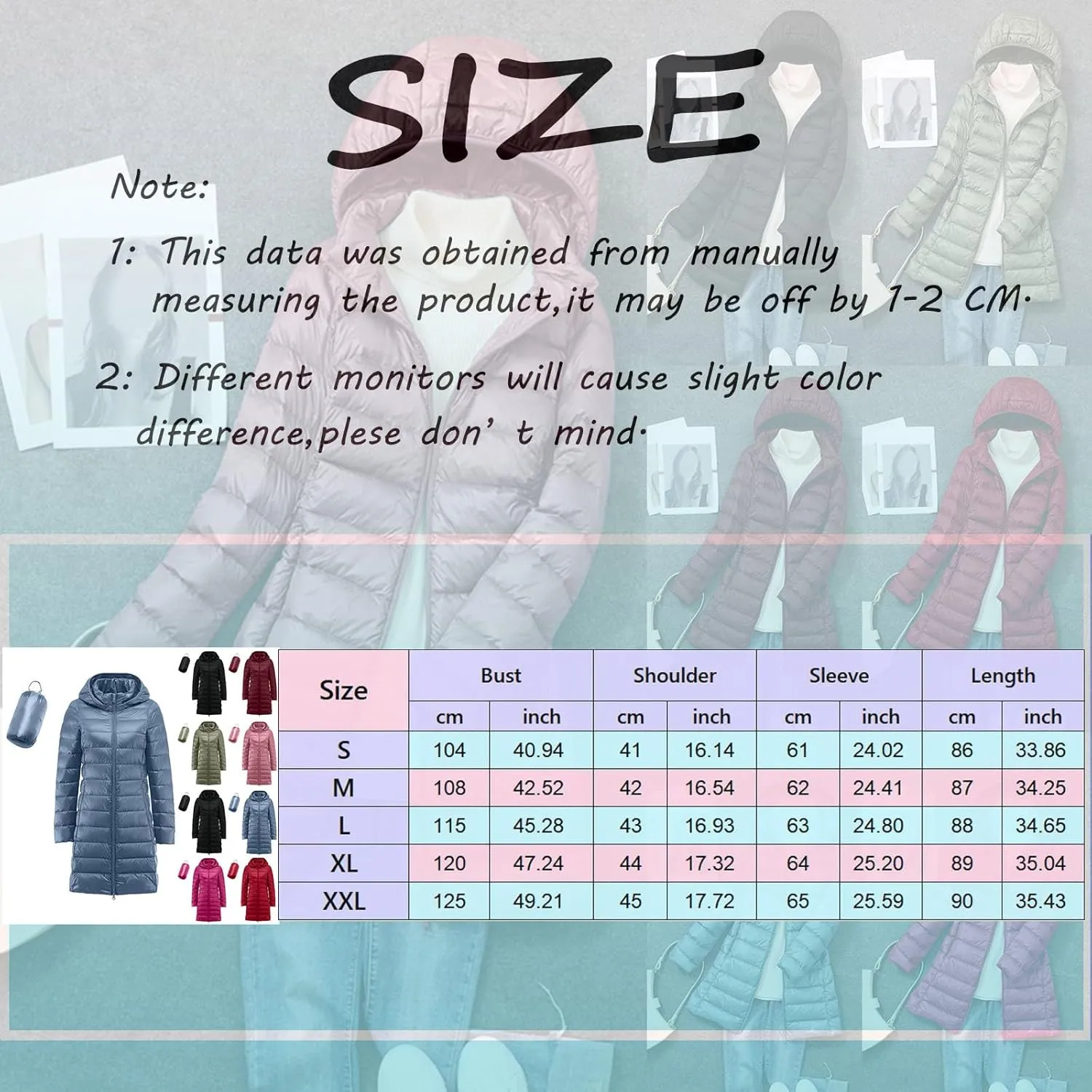 Packable Down Jacket Women's Quilted Lightweight Puffer Jacket Winter Coats for Women Long Padded Bubble Coat Outwear