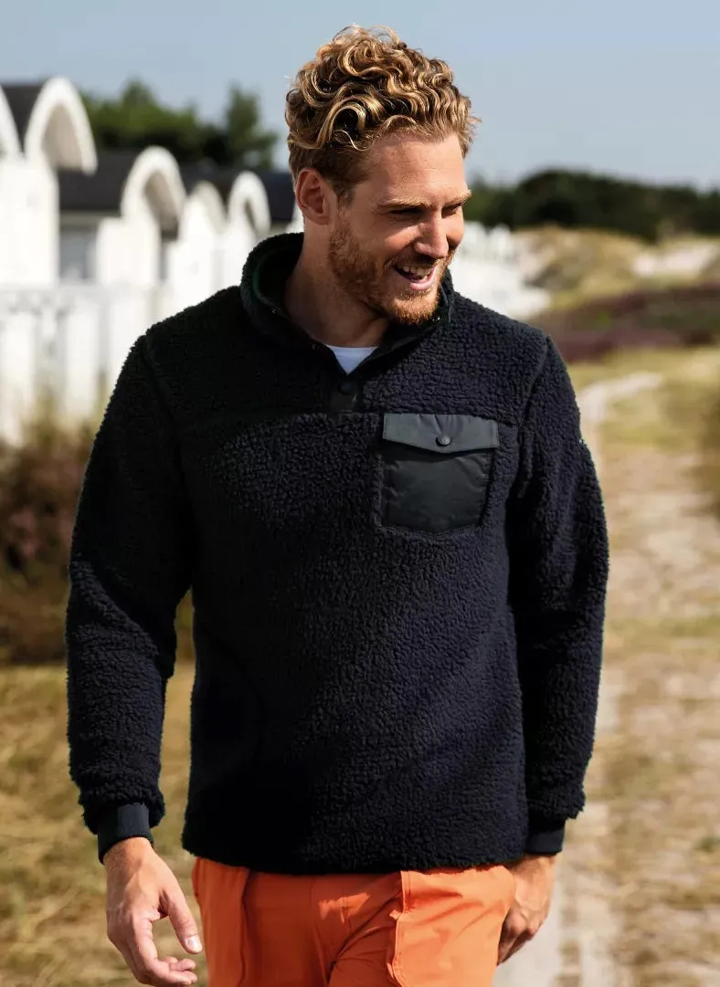 Pelle P Mens Sherpa Fleece Dark Navy Blue