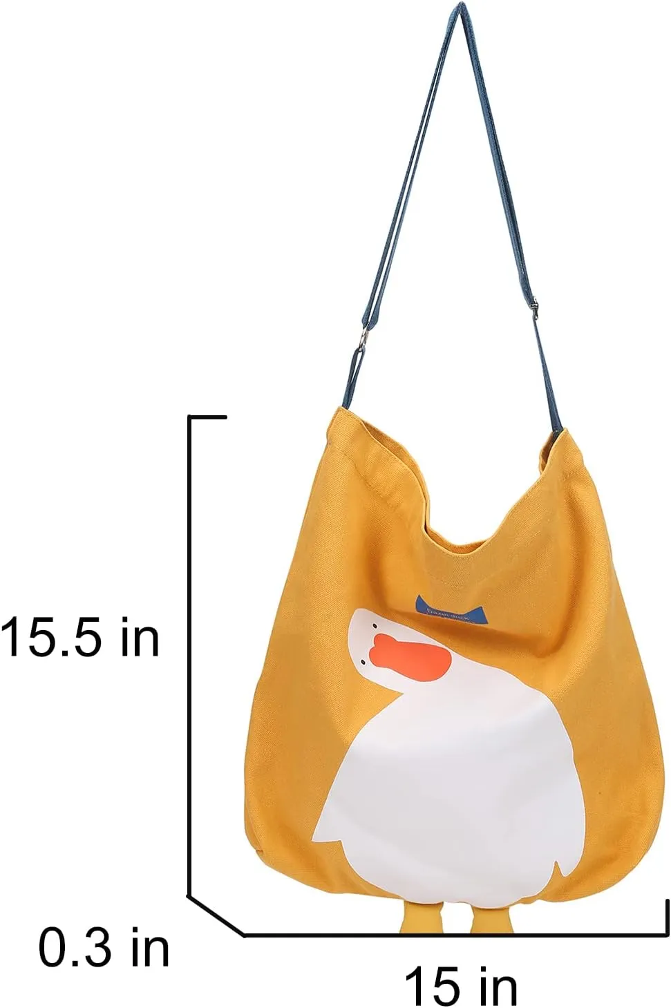 Phaoullzon Cute Canvas Tote Bag - Funny Duck & Goose Hobo Shoulder Crossbody Bag