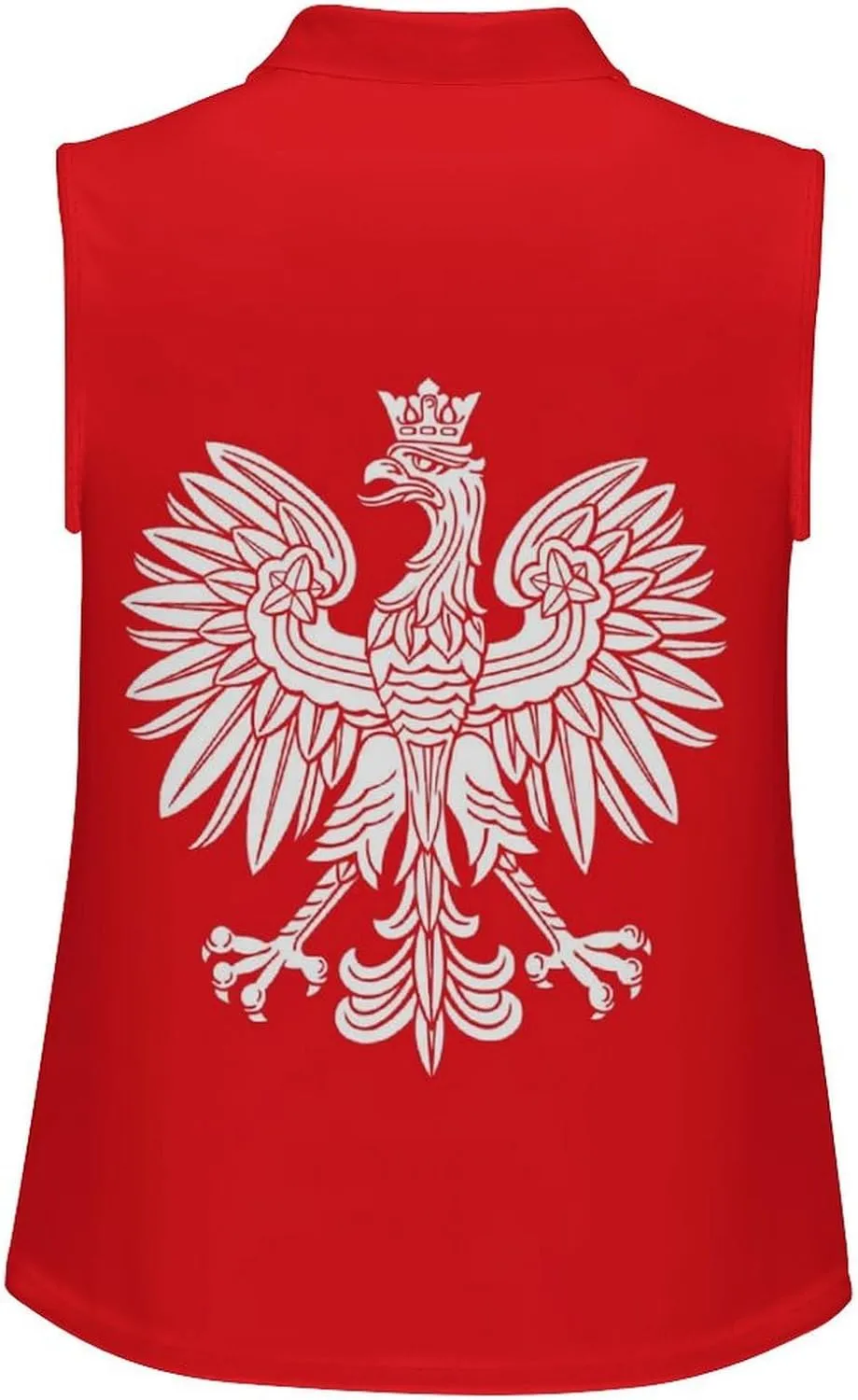 Poland Eagle Women's Sleeveless Golf Polo Shirts Athletic Tank Tops