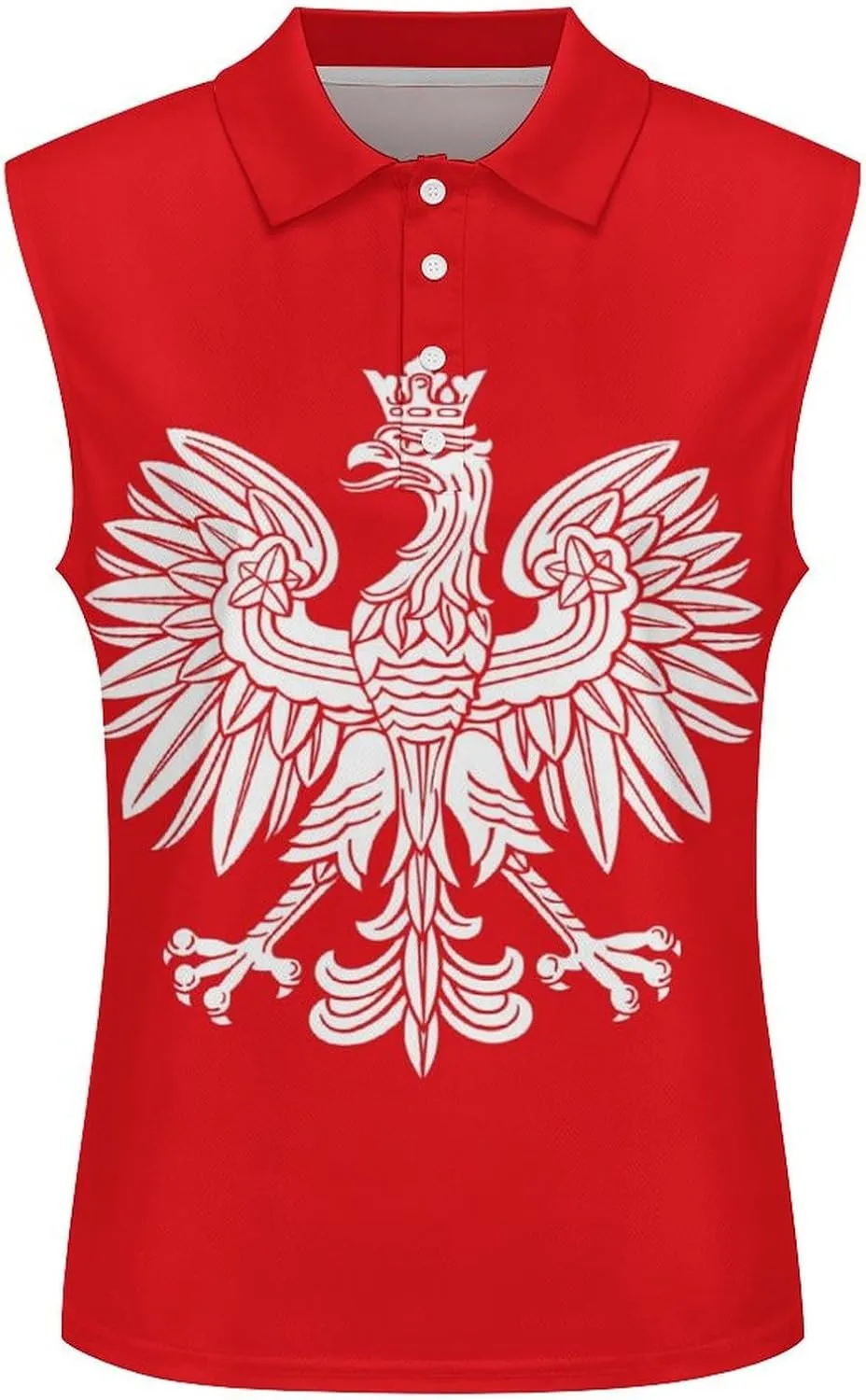 Poland Eagle Women's Sleeveless Golf Polo Shirts Athletic Tank Tops