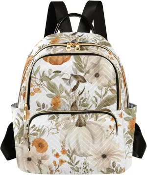 Pumpkins Watercolor Small Backpack Purse for Women Travel Diaper Bag Daypack Backpacks for Shopping Vacation
