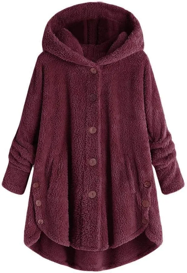 QWENTMTNTY Long Winter Coats for Women Winter Casual Oversized Jackets Solid Plus Size Winter Jacketswomens Winter Coats