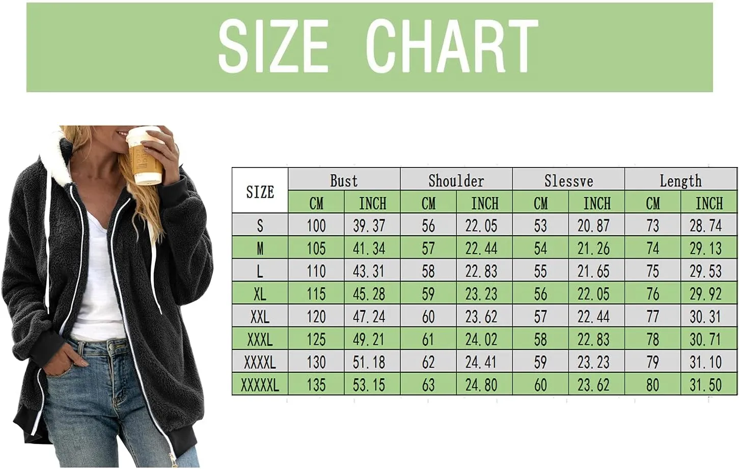 QWENTMTNTY Women Sherpa Lined Fleece Jacket Plus Size Casual Fuzzy Fashion Winter Jackets Lightweight Hooded Faux Fur Coat