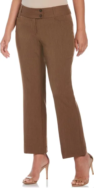 Rafaella Women's Curvy Fit Gabardine Bootcut Dress Pants with Pockets, Soft Stretch Work Slacks, 29" & 32" Inseams