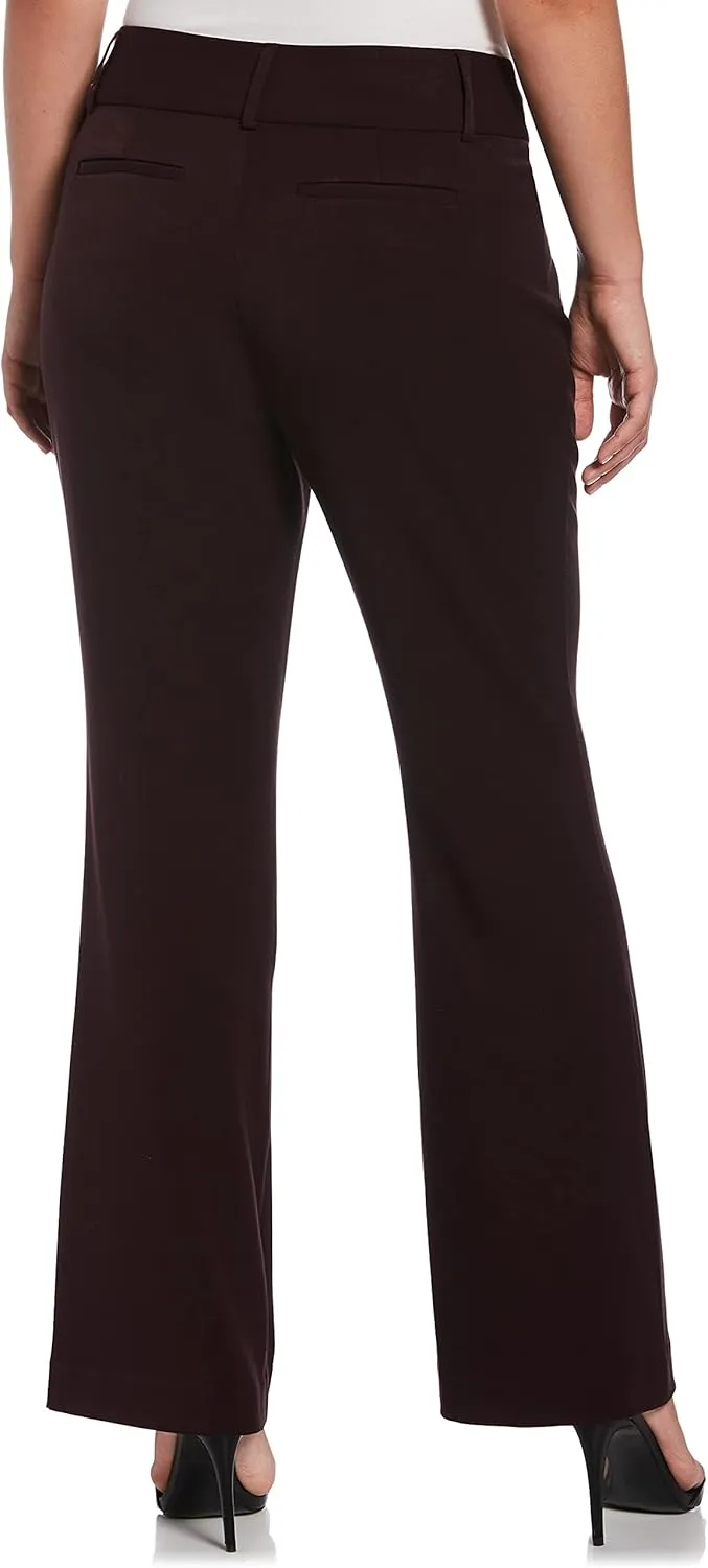 Rafaella Women's Curvy Fit Gabardine Bootcut Dress Pants with Pockets, Soft Stretch Work Slacks, 29" & 32" Inseams