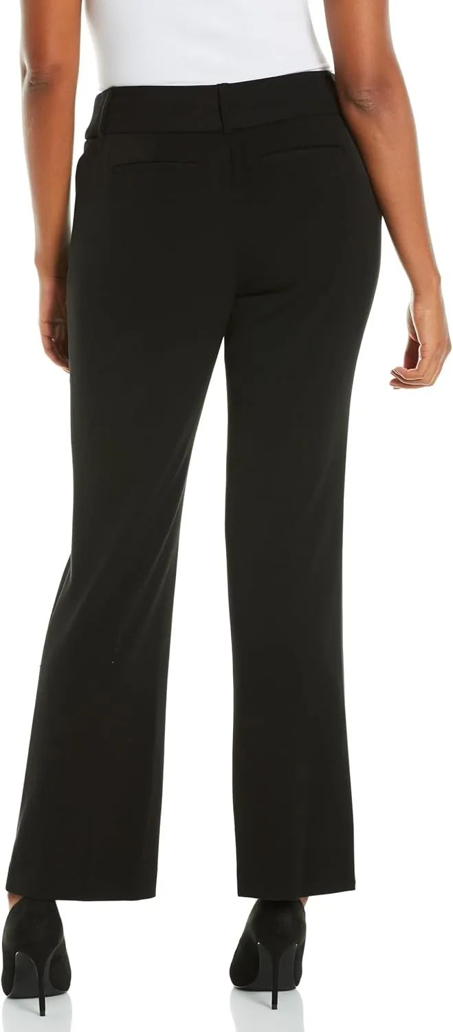 Rafaella Women's Curvy Fit Gabardine Bootcut Dress Pants with Pockets, Soft Stretch Work Slacks, 29" & 32" Inseams