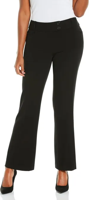 Rafaella Women's Curvy Fit Gabardine Bootcut Dress Pants with Pockets, Soft Stretch Work Slacks, 29" & 32" Inseams