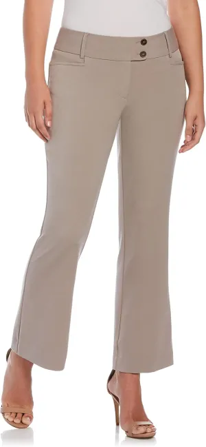 Rafaella Women's Curvy Fit Gabardine Bootcut Dress Pants with Pockets, Soft Stretch Work Slacks, 29" & 32" Inseams