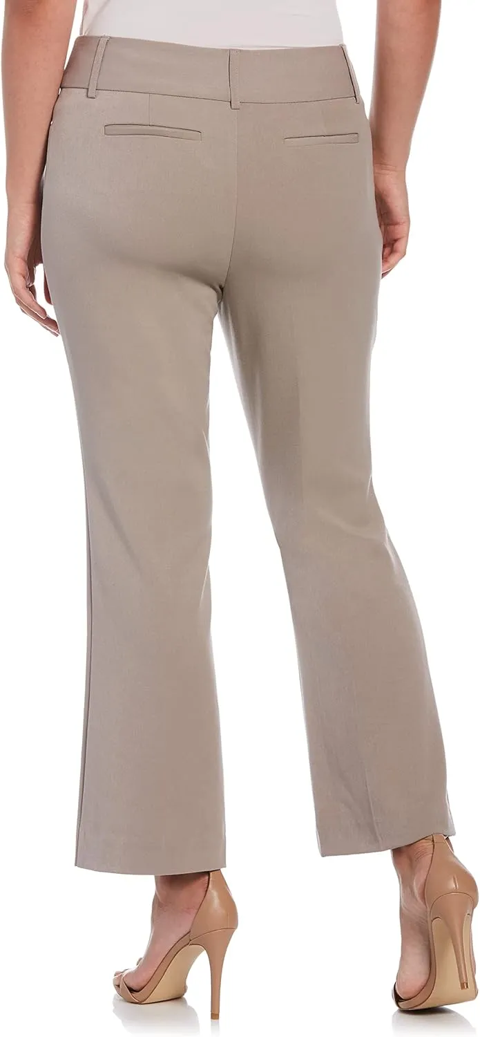 Rafaella Women's Curvy Fit Gabardine Bootcut Dress Pants with Pockets, Soft Stretch Work Slacks, 29" & 32" Inseams