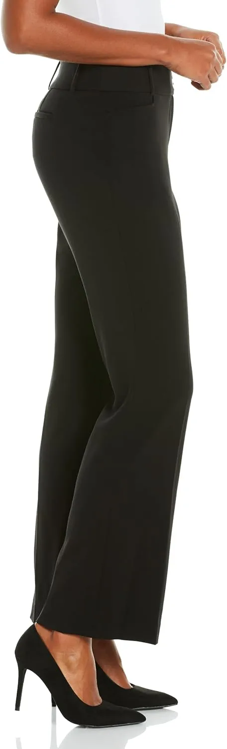 Rafaella Women's Curvy Fit Gabardine Bootcut Dress Pants with Pockets, Soft Stretch Work Slacks, 29" & 32" Inseams