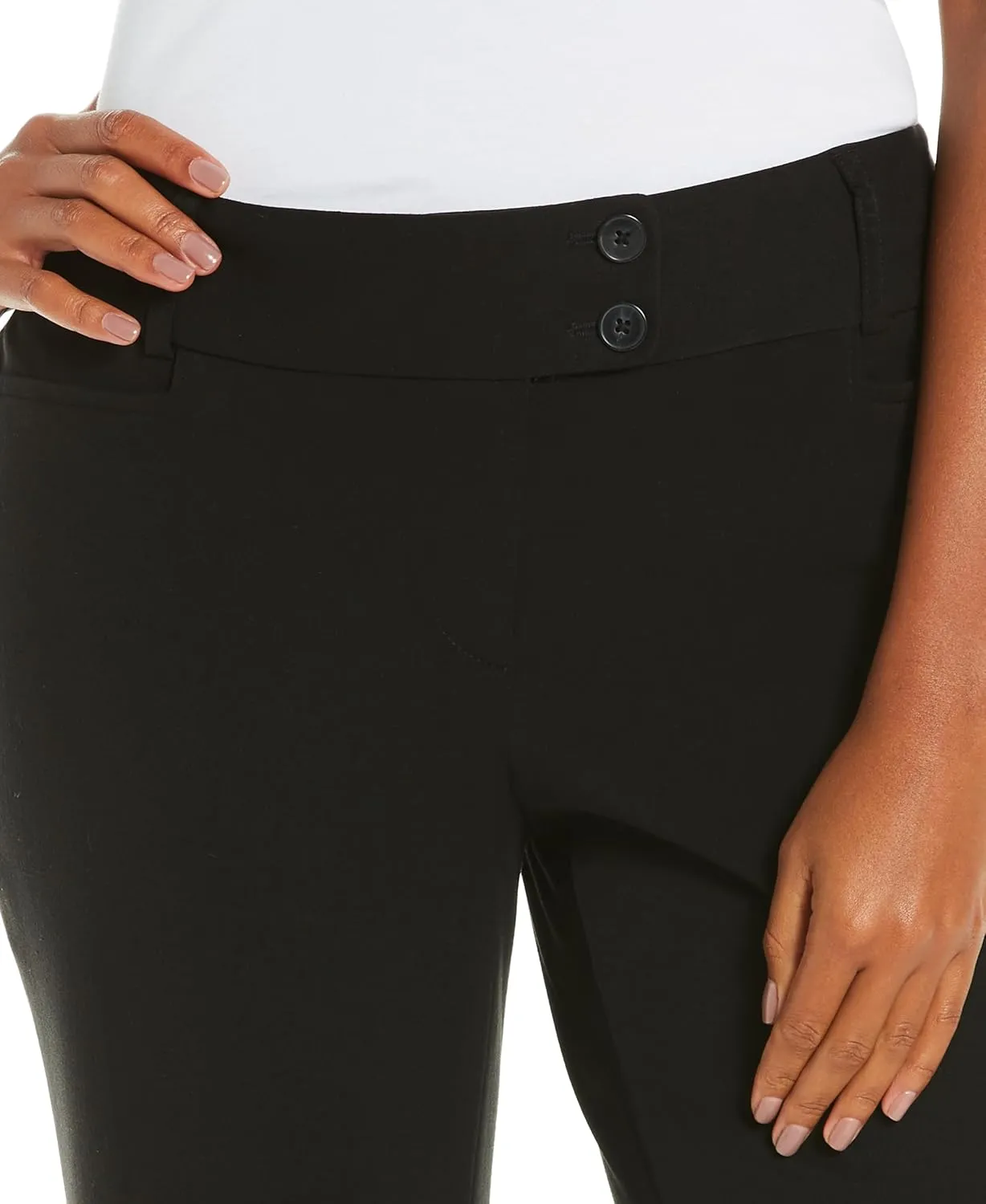Rafaella Women's Curvy Fit Gabardine Bootcut Dress Pants with Pockets, Soft Stretch Work Slacks, 29" & 32" Inseams