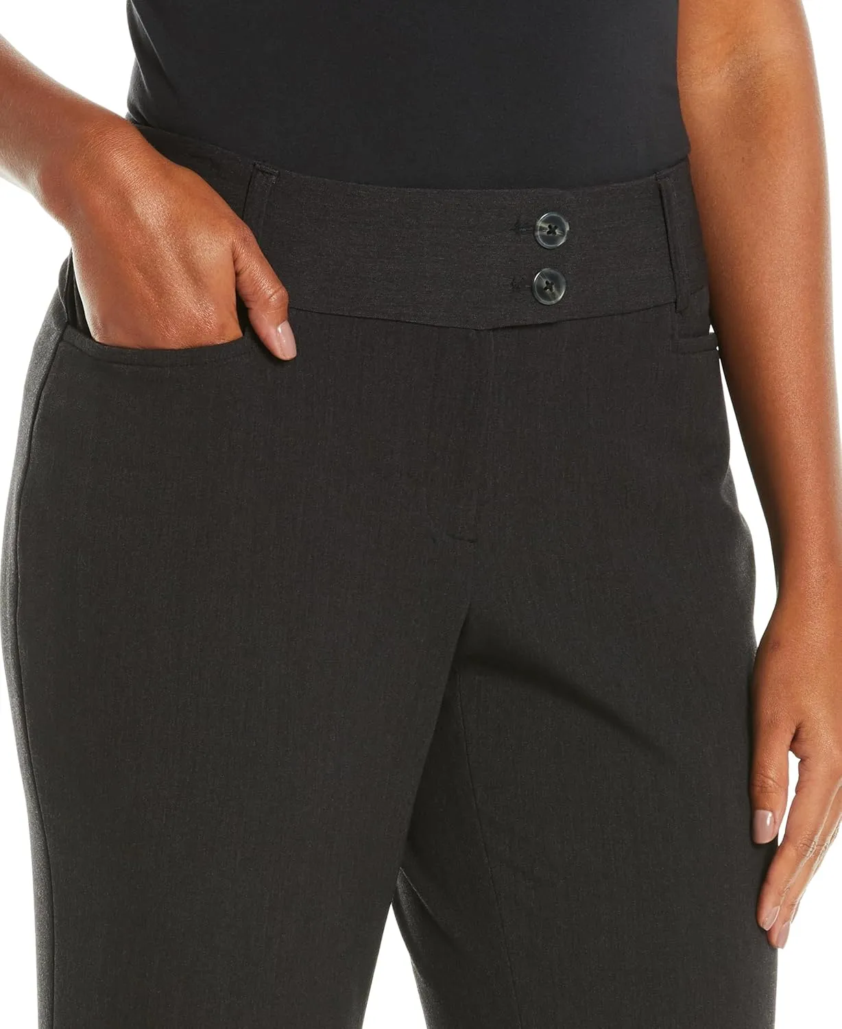 Rafaella Women's Curvy Fit Gabardine Bootcut Dress Pants with Pockets, Soft Stretch Work Slacks, 29" & 32" Inseams