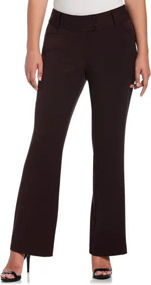 Rafaella Women's Curvy Fit Gabardine Bootcut Dress Pants with Pockets, Soft Stretch Work Slacks, 29" & 32" Inseams