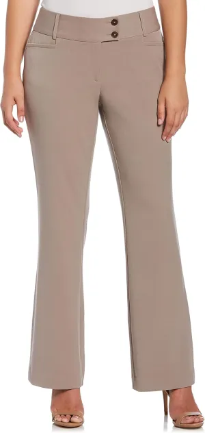 Rafaella Women's Petite Curvy Fit Gabardine Bootcut Dress Pants with Pockets, Soft Stretch Work Slacks, 27" & 30" Inseams