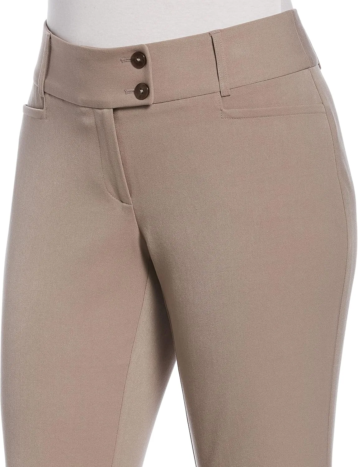 Rafaella Women's Petite Curvy Fit Gabardine Bootcut Dress Pants with Pockets, Soft Stretch Work Slacks, 27" & 30" Inseams