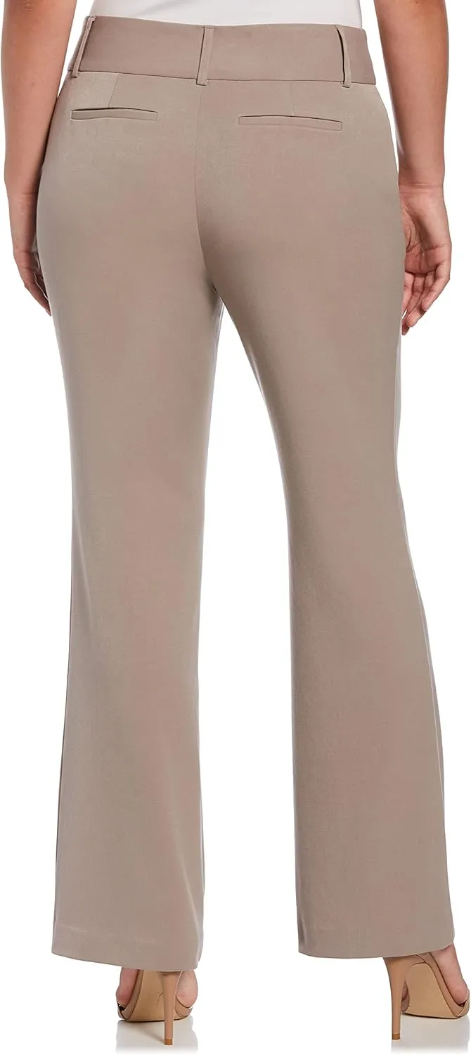 Rafaella Women's Petite Curvy Fit Gabardine Bootcut Dress Pants with Pockets, Soft Stretch Work Slacks, 27" & 30" Inseams