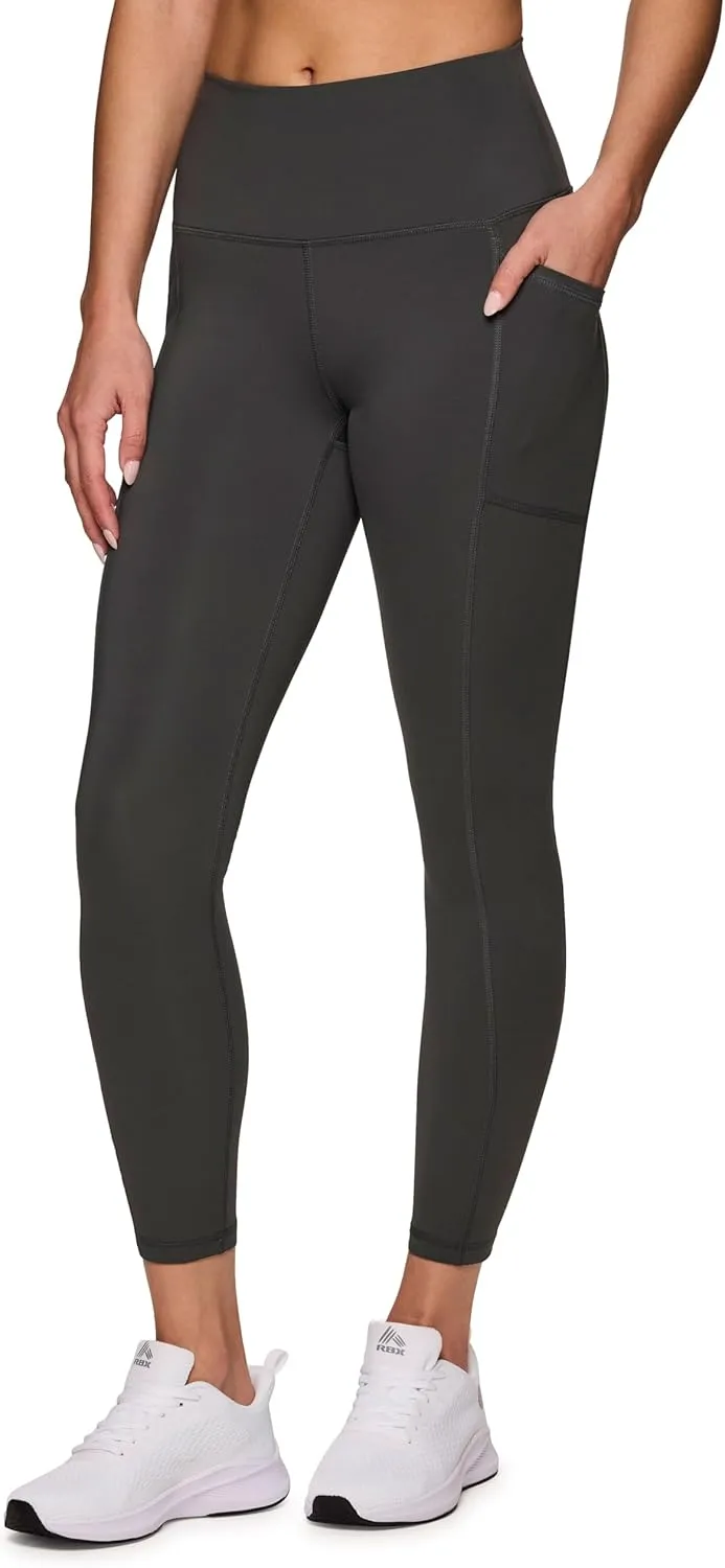 RBX Active High Waisted Squat Proof Ankle Length Leggings for Women, 7/8 Yoga Leggings with Pockets