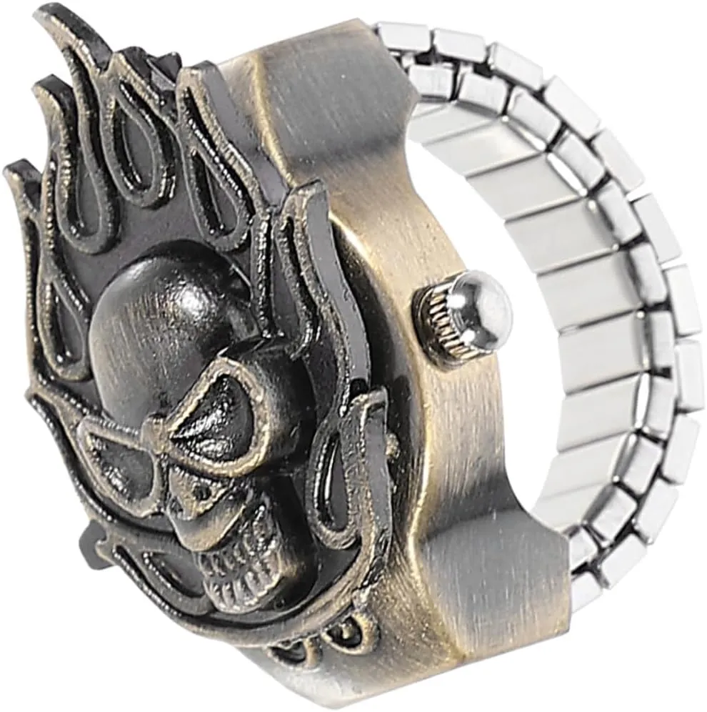 Retro Ring Watch Flexible Electronic Finger Watch with Creative Design for Fashionable Accessories Present for Men and Friends
