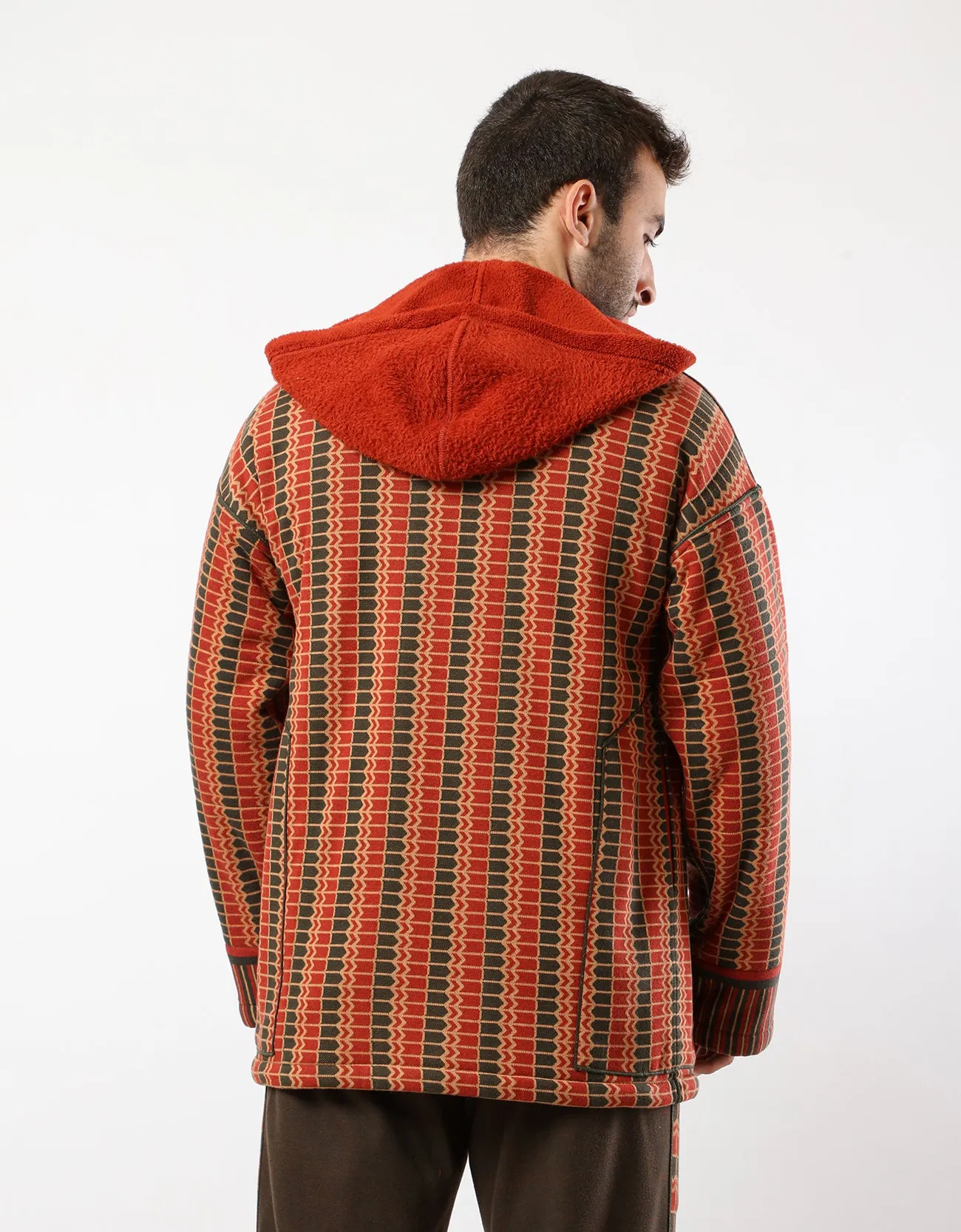 Reversible fur hooded jacket