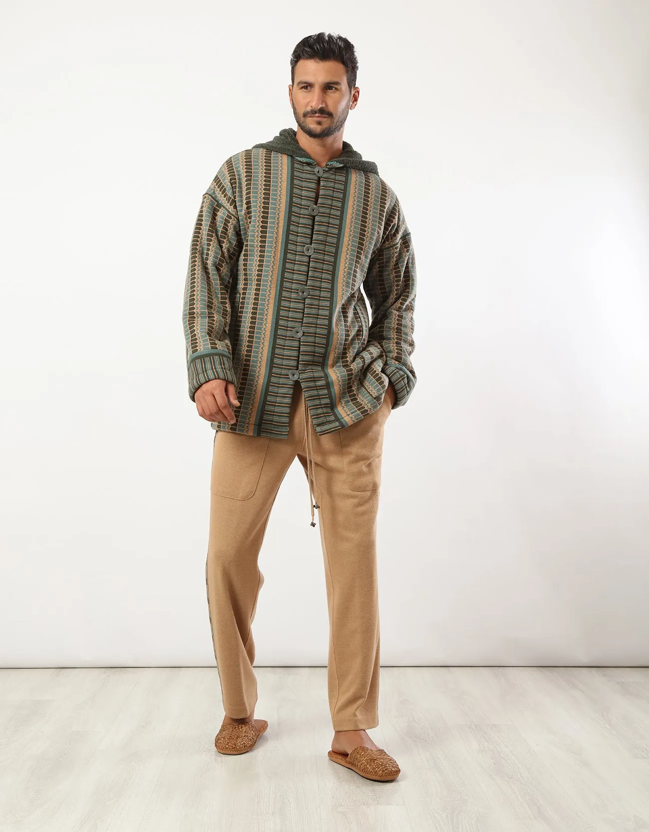 Reversible fur hooded jacket