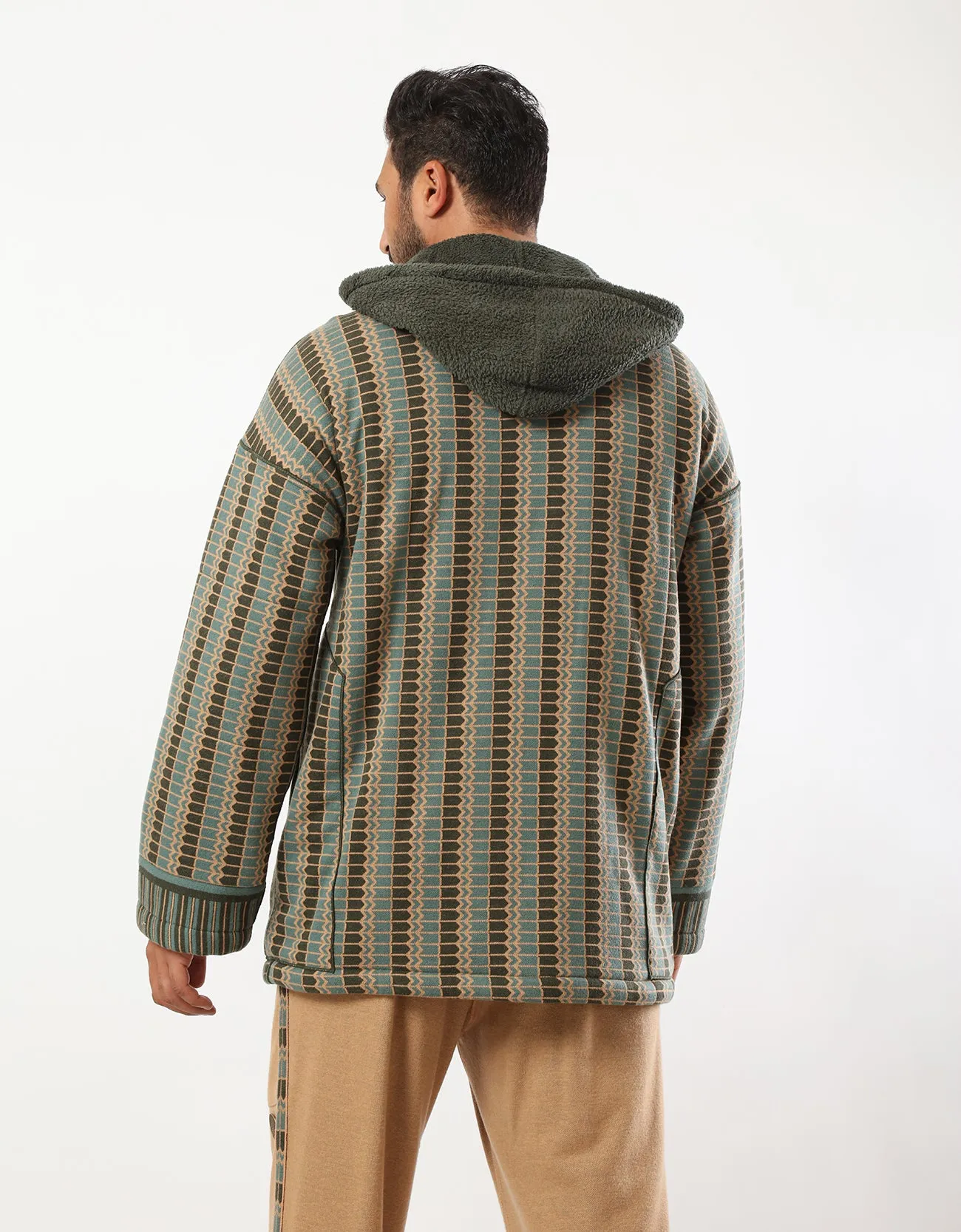 Reversible fur hooded jacket