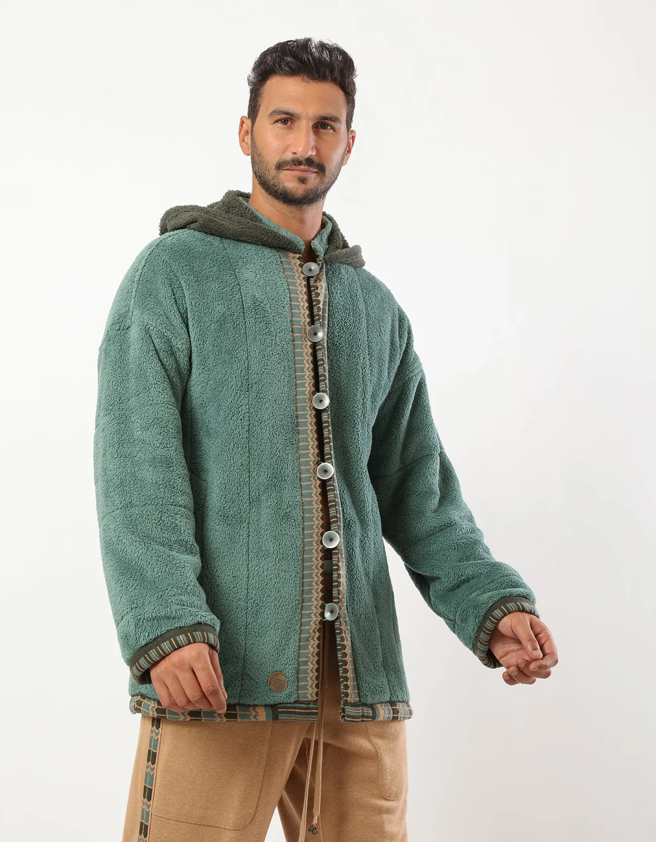 Reversible fur hooded jacket
