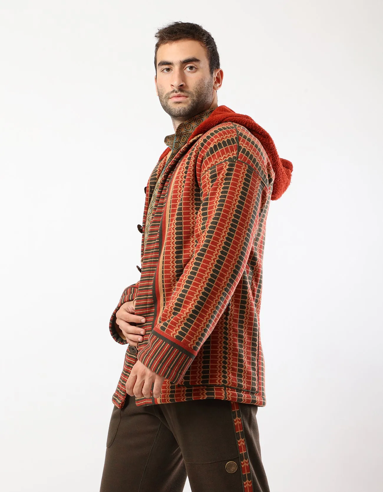 Reversible fur hooded jacket