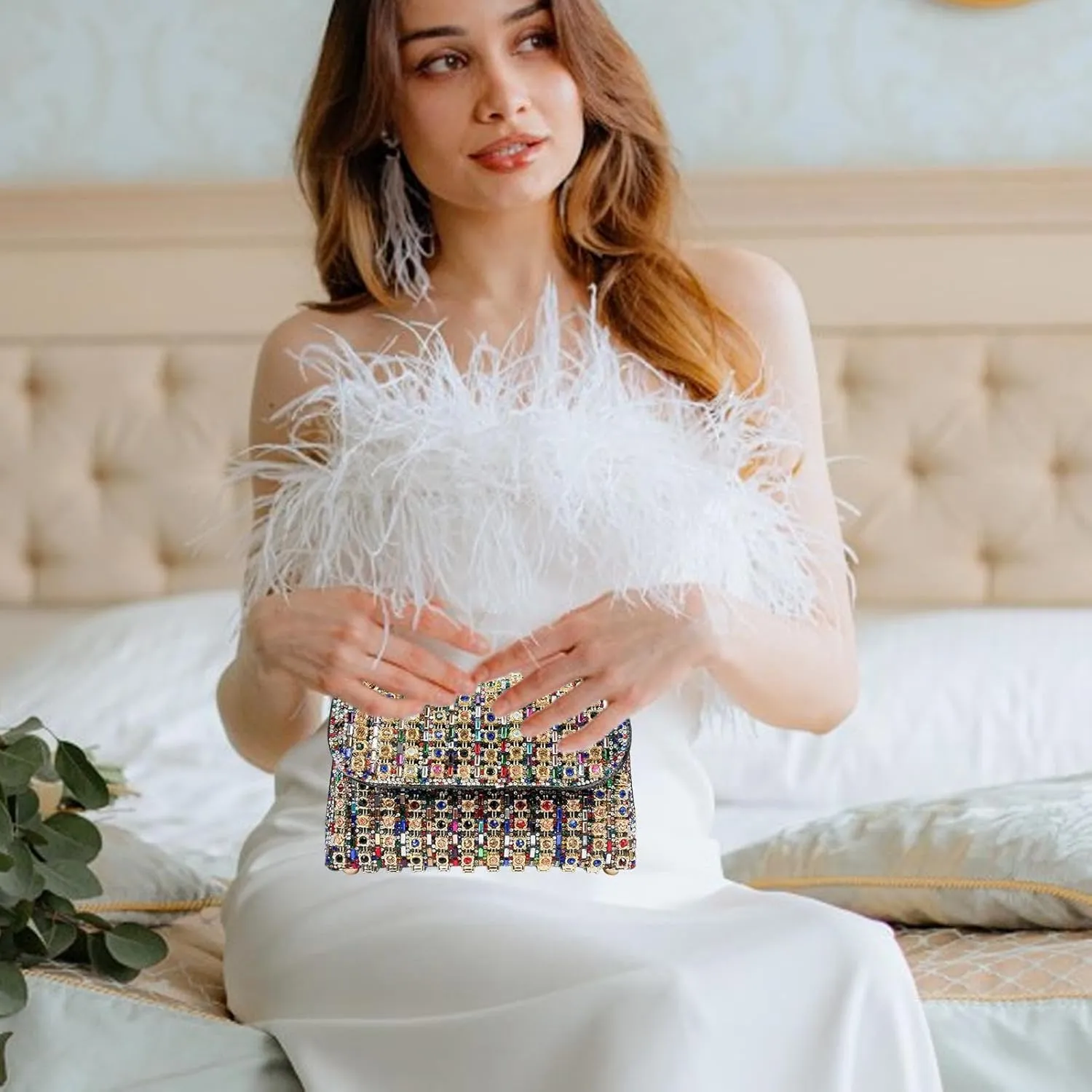 Rhinestone Crystal Clutch - Evening Women Bags, Glittering Purse Bag | Luxury Elegant Glamorouss Rhinestones Clutch,