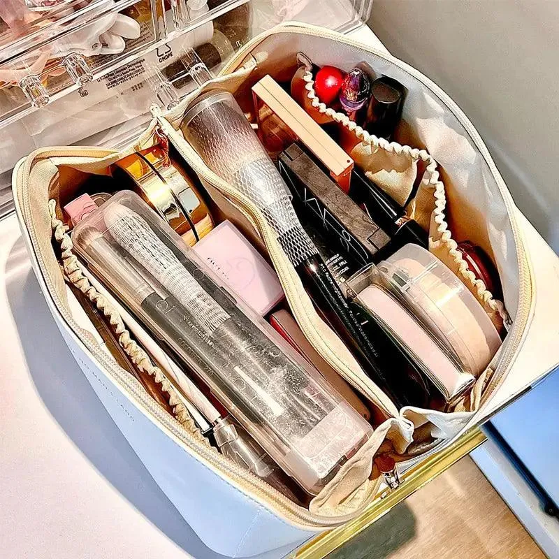 Rose - High-Capacity Leather Cosmetic Organizer