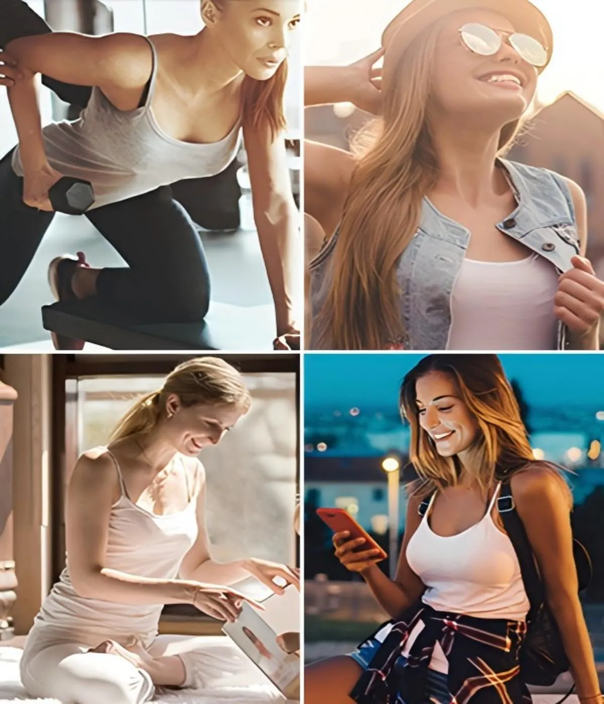 Rosyline 4 Piece Women Camisole Basic Undershirt Adjustable Spaghetti Strap Tank Top