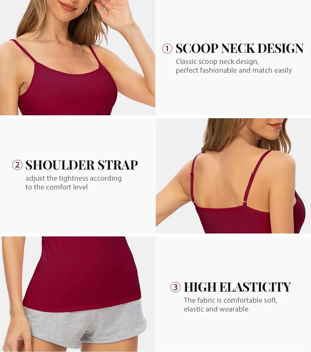 Rosyline 4 Piece Women Camisole Basic Undershirt Adjustable Spaghetti Strap Tank Top