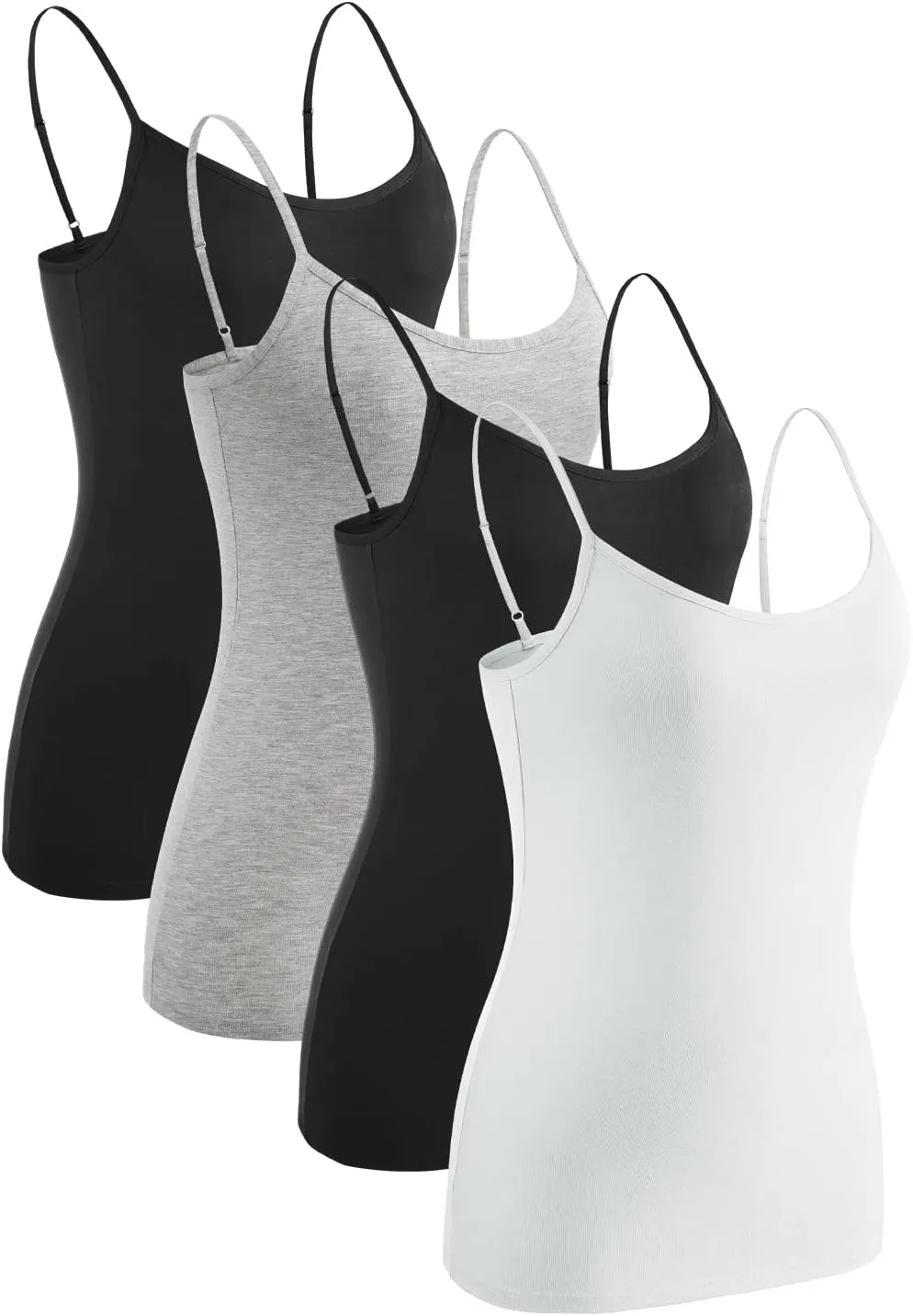 Rosyline 4 Piece Women Camisole Basic Undershirt Adjustable Spaghetti Strap Tank Top