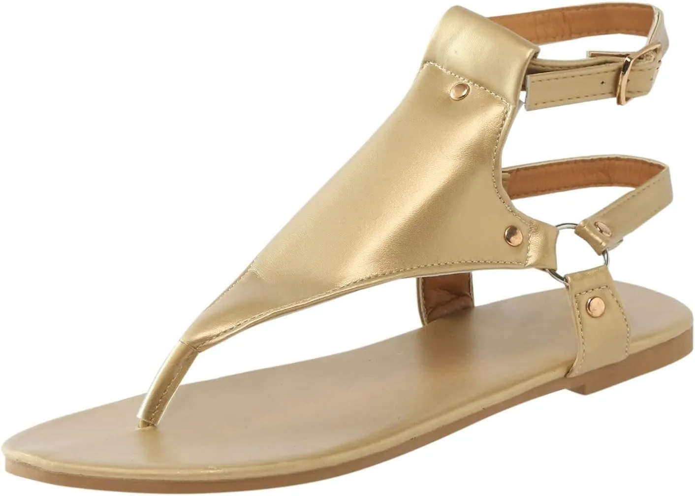 Sandals for Women Dressy Summer Thong Flip Flops Comfortable Ankle Strap Strappy Flat Beach Open Toe Buckle Casual Retro Gladiator Sandals with Adjustable Leather Slip On Slides Shoes