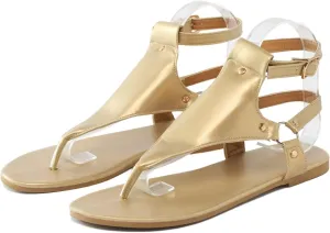 Sandals for Women Dressy Summer Thong Flip Flops Comfortable Ankle Strap Strappy Flat Beach Open Toe Buckle Casual Retro Gladiator Sandals with Adjustable Leather Slip On Slides Shoes