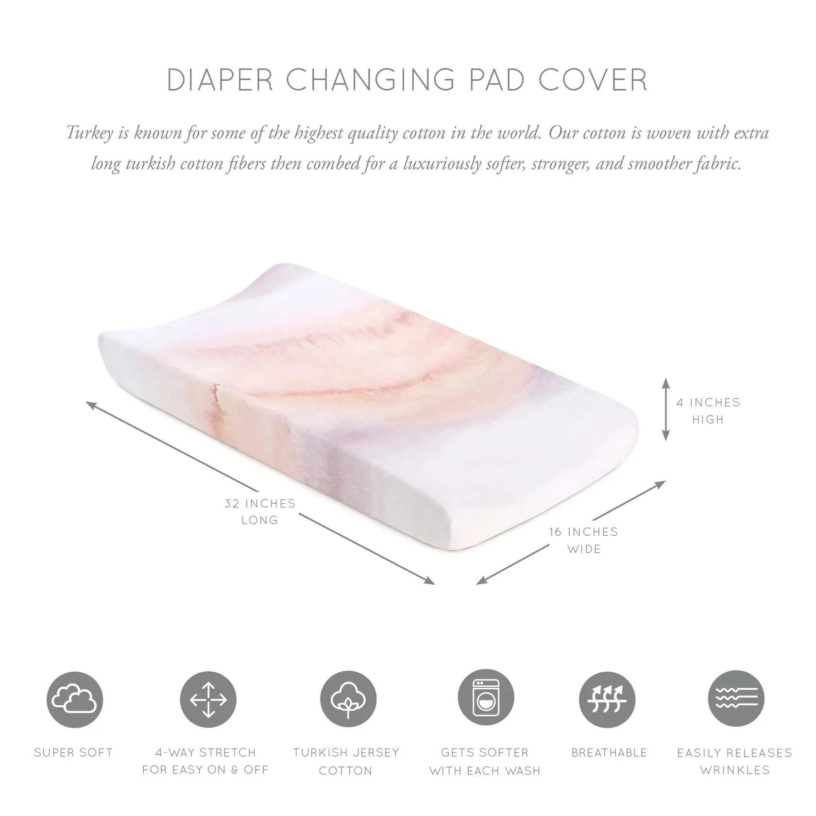 SANDSTONE JERSEY CHANGING PAD COVER