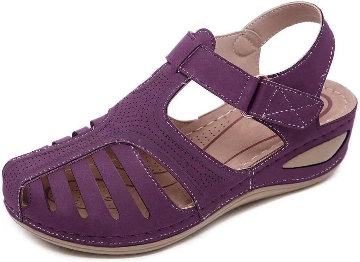 SBGMoSJ Orthopedic Flats for Women Dressy Orthopedic Shoes for Women Wide Feet Sandals for Women Outdoor Women's Athletic Outdoor Sandals Slides Black Chunky Heels for Women Red Block Heels