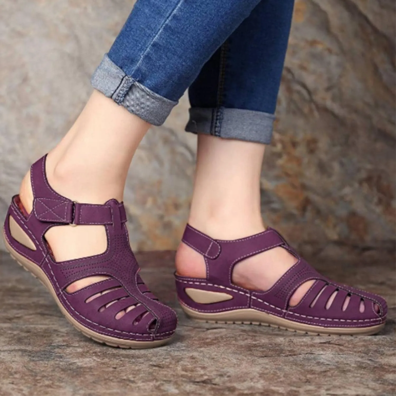 SBGMoSJ Orthopedic Flats for Women Dressy Orthopedic Shoes for Women Wide Feet Sandals for Women Outdoor Women's Athletic Outdoor Sandals Slides Black Chunky Heels for Women Red Block Heels