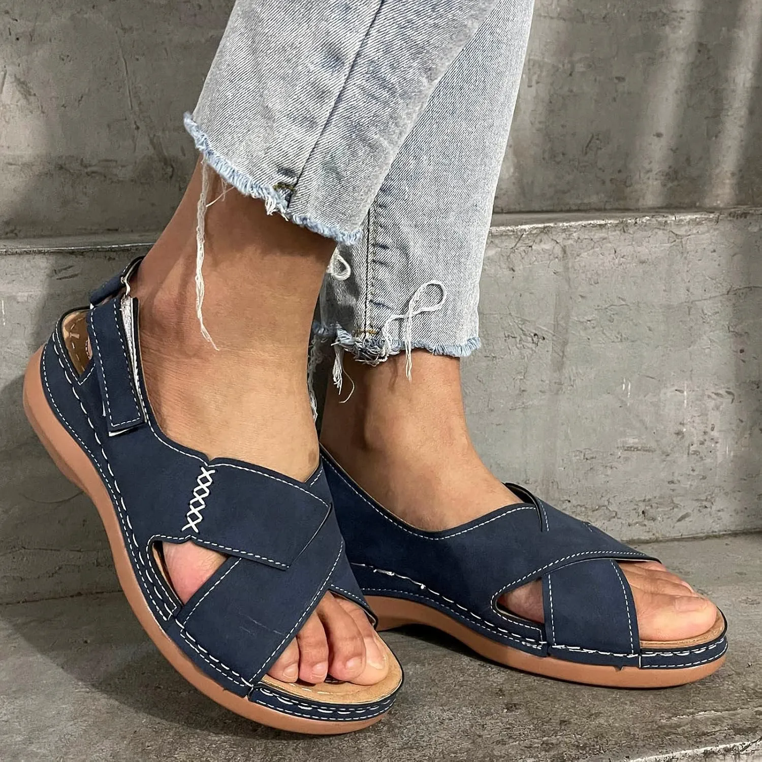 SBGMoSJ Orthopedic Flats for Women Dressy Sandalias De Mujer OrtopDicas Women Summer Shoes 10 Black Sandals Women Flat Walking Glitter Sandals for Women Diamond Sandals for Women