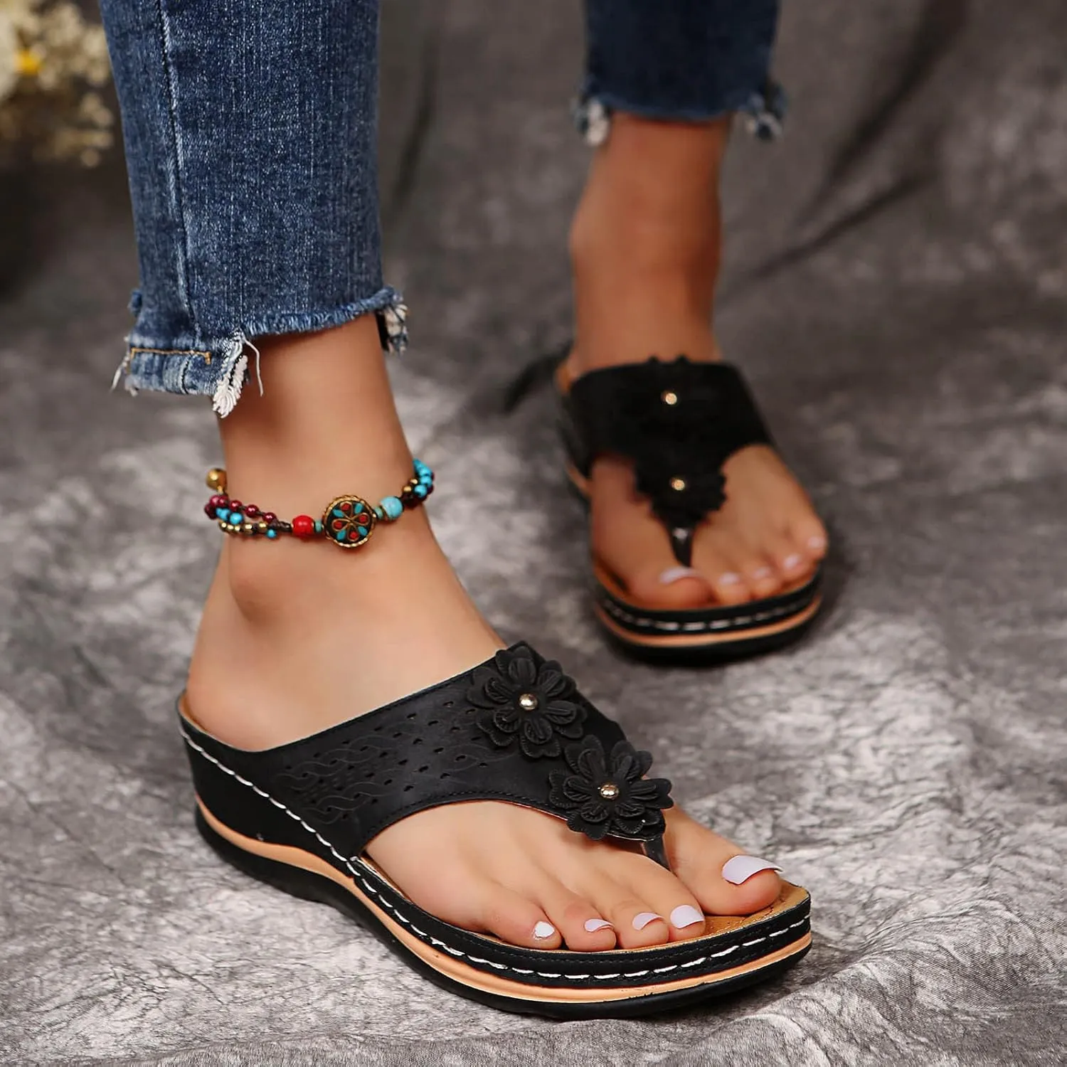 Shoes for Women Dressy, Sandals with Arch Support Soft Orthotic Sandals Plantar Fasciitis Orthotic Flip Flop