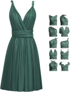 Short Infinity Dresses for Bridesmaids with Bandeau Convertible Transformer Multiway Twist Wrap Bridesmaid Dresses