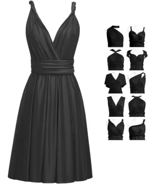 Short Infinity Dresses for Bridesmaids with Bandeau Convertible Transformer Multiway Twist Wrap Bridesmaid Dresses