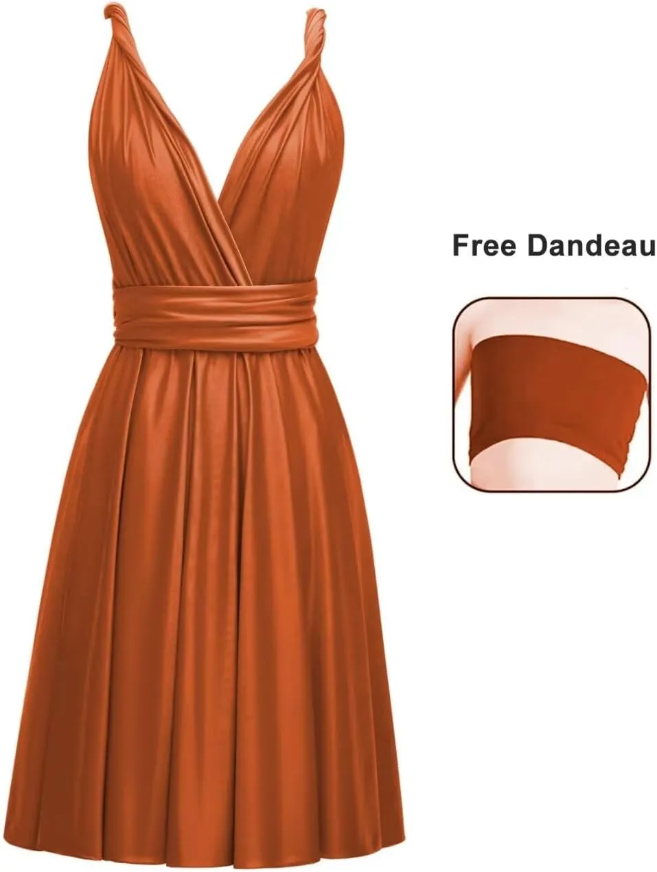 Short Infinity Dresses for Bridesmaids with Bandeau Convertible Transformer Multiway Twist Wrap Bridesmaid Dresses