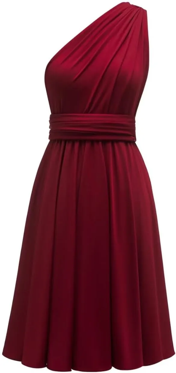 Short Infinity Dresses for Bridesmaids with Bandeau Convertible Transformer Multiway Twist Wrap Bridesmaid Dresses