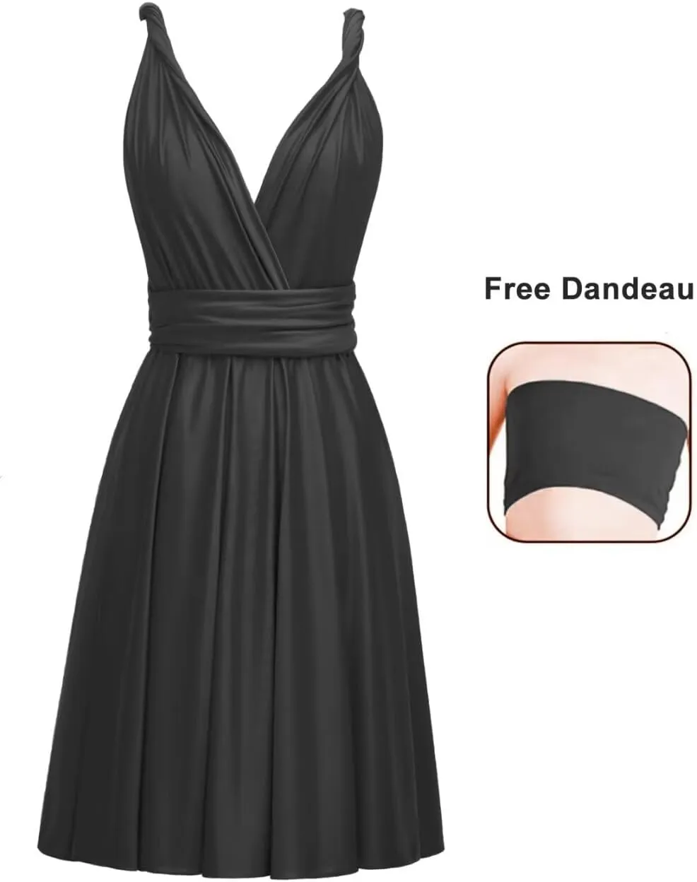 Short Infinity Dresses for Bridesmaids with Bandeau Convertible Transformer Multiway Twist Wrap Bridesmaid Dresses