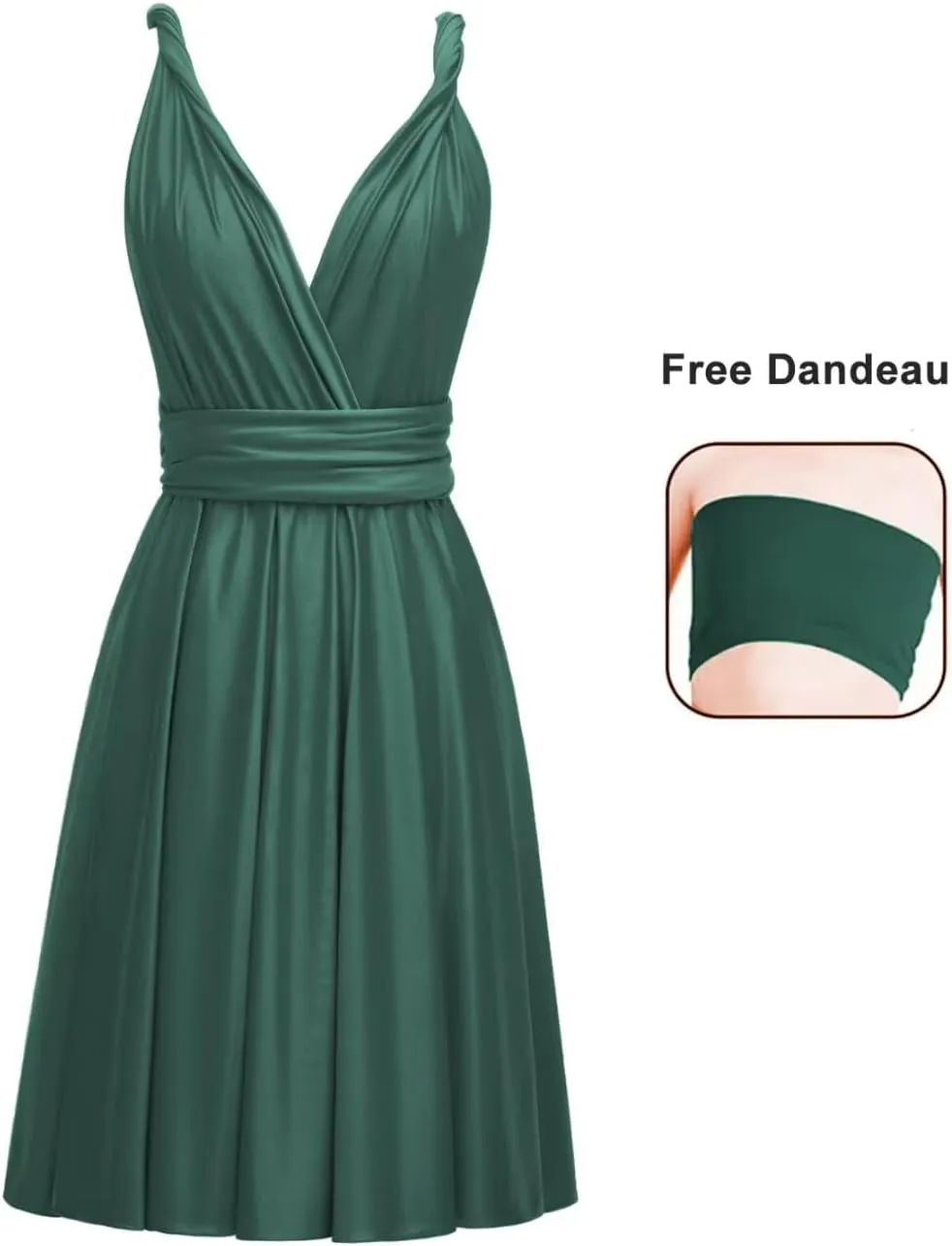 Short Infinity Dresses for Bridesmaids with Bandeau Convertible Transformer Multiway Twist Wrap Bridesmaid Dresses