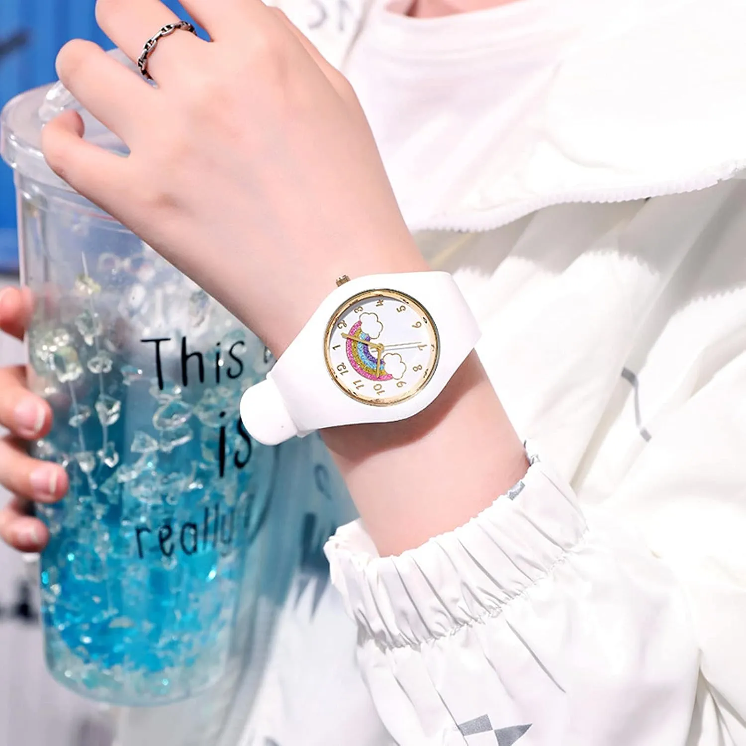 Simple Women Watches Minimalist Comfortable Silicone Strap 30M Waterproof Sport Watches Gifts for Women Girls