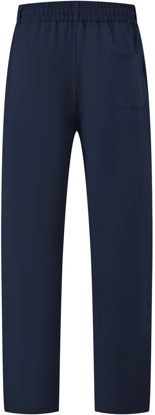 Sinzelimin Men's Jogger Sweatpant Lace up Elastic Waist Loose Comfy Wide Leg Pants Fashion Solid Running Trousers with Pocket